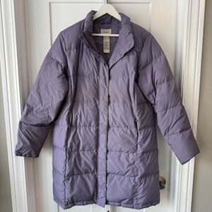 LL Bean Ultrawarm Long‎ Down Coat Purple Puffer Parka Jacket XL